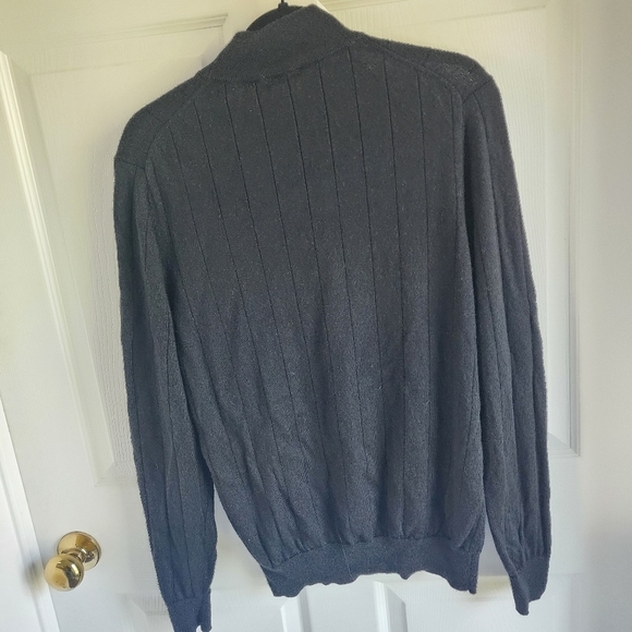 Jos A. Bank Traveler Mockneck Sweater Lightweight 100% Merino Wool Mens Black - Picture 2 of 6